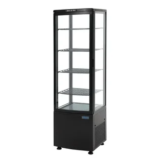Vitrine Refrigerada Porta Dupla Curva - Capacidade 235 Litros - Acabamento Preto