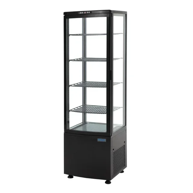 Vitrine Refrigerada Porta Dupla Curva - Capacidade 235 Litros - Acabamento Preto