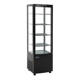 Vitrine Refrigerada Porta Dupla Curva - Capacidade 235 Litros - Acabamento Preto