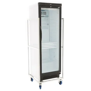 Vitrine Réfrigérée Noire 380 L pour Boissons - Porte Vitrée et Chariot Inclus