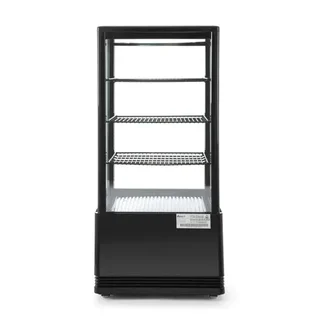 Vitrina Refrigerada Negra 4 Lados de Cristal - Capacidad 78 Litros
