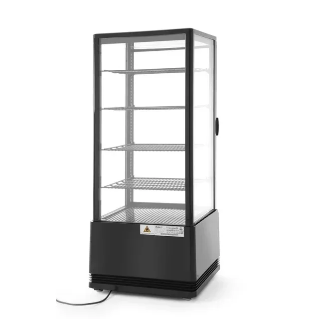 Vitrine Refrigerada Preta 4 Lados Vidro - Capacidade 98L