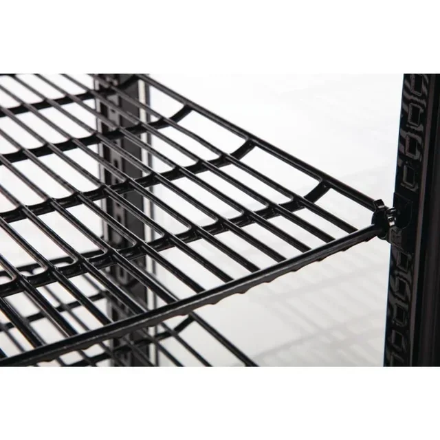 Vitrine Réfrigérée Noire 86 Litres Façade Incurvée Double Porte