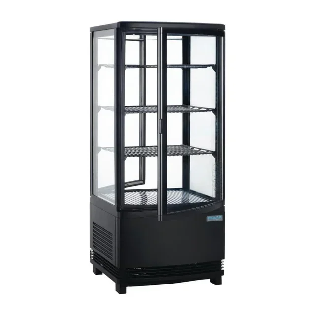 Vitrine Refrigerada Preta 86 L Portas Curvas