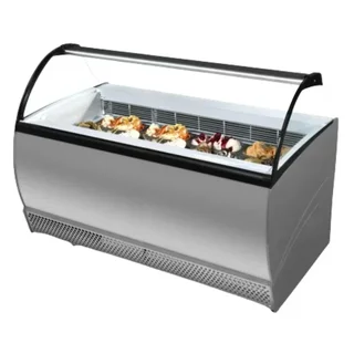 Refrigerated Display Case with Curved Front Glass - 13 x 5 L