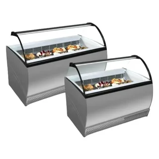 Refrigerated Display Case with Curved Front Glass - 13 x 5 L