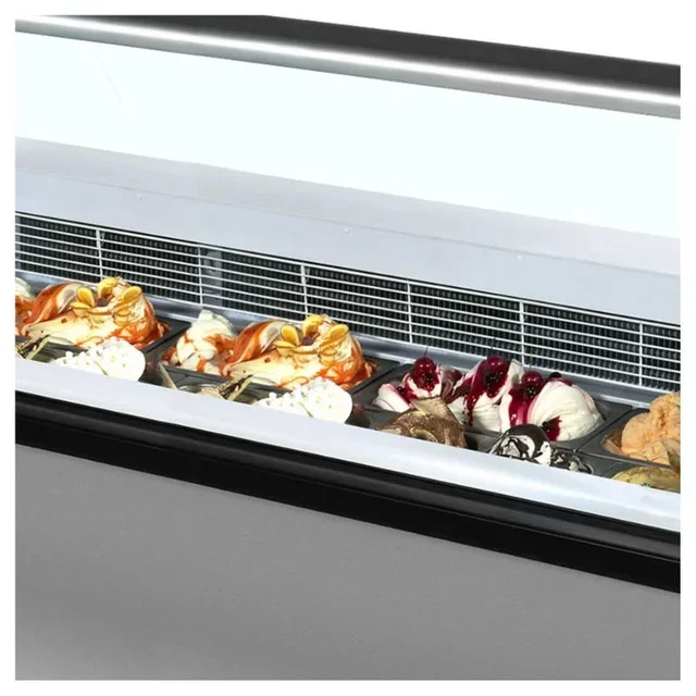 Refrigerated Display Case with Curved Front Glass - 13 x 5 L