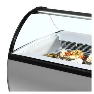 Refrigerated Display Case with Curved Front Glass - 13 x 5 L