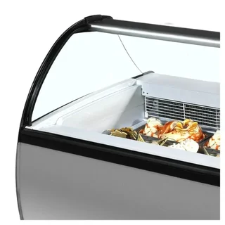 Vetrina Refrigerata con Paraschizzi in Vetro Curvo - 10 x 5 L
