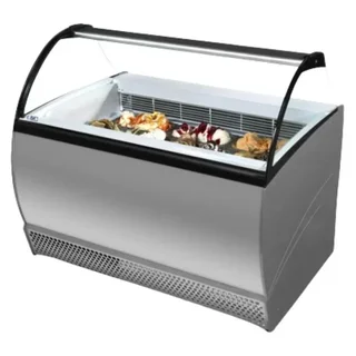 Vetrina Refrigerata con Paraschizzi in Vetro Curvo - 10 x 5 L