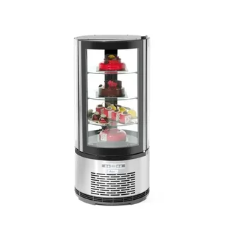 Vitrine de Exposição Redonda para Pastelaria - Capacidade 100 Litros