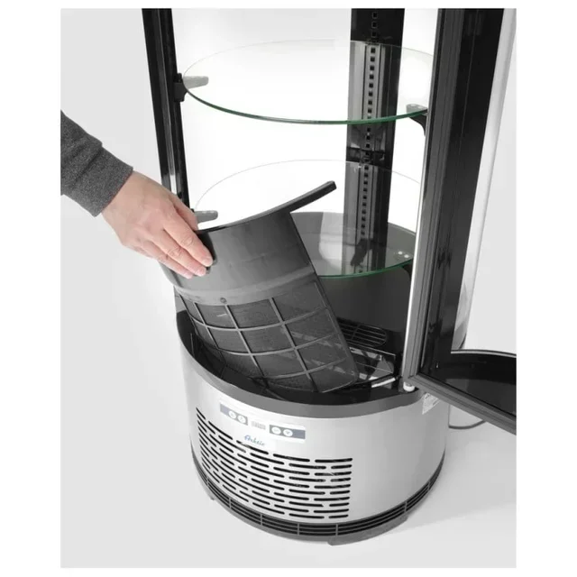 Vitrine de Exposição Redonda para Pastelaria - Capacidade 100 Litros