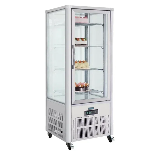 Professional Pastry Display Case 1 Glass Door Stainless Steel Series G 400 Liter Capacity
