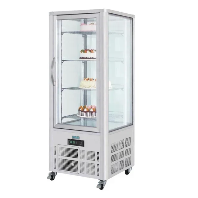 Professional Pastry Display Case 1 Glass Door Stainless Steel Series G 400 Liter Capacity