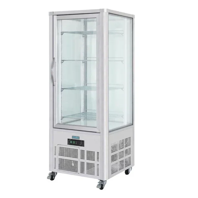 Professional Pastry Display Case 1 Glass Door Stainless Steel Series G 400 Liter Capacity