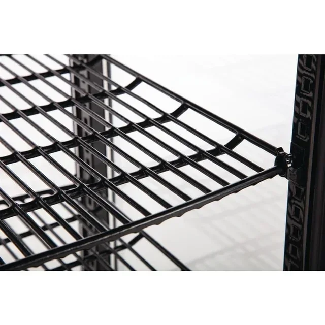 Curved Glass Door Refrigerated Display Case - Series C 235 Liters - Black Finish