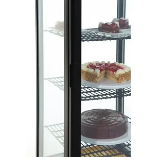 Curved Glass Door Refrigerated Display Case - Series C 235 Liters - Black Finish