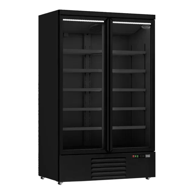 Vitrina Refrigerada de Puerta Doble 1000 Litros - Acabado Negro
