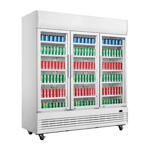 Triple Door Upright Refrigerated Display Case - 1300 Liters Capacity
