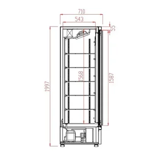 3-Door Positive Display Fridge - 1530 Litres - Forced Air Cooling - Stainless Steel