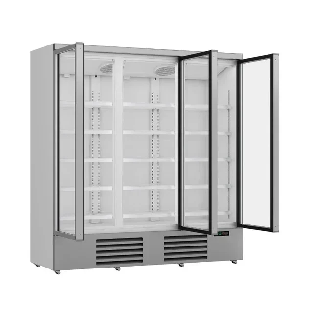 3-Door Positive Display Fridge - 1530 Litres - Forced Air Cooling - Stainless Steel