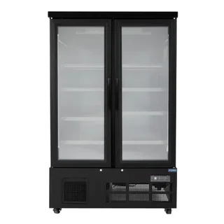 2-Door Refrigerated Display Case 744 Liters Positive Black