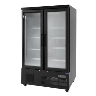 2-Door Refrigerated Display Case 744 Liters Positive Black