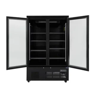 2-Door Refrigerated Display Case 744 Liters Positive Black