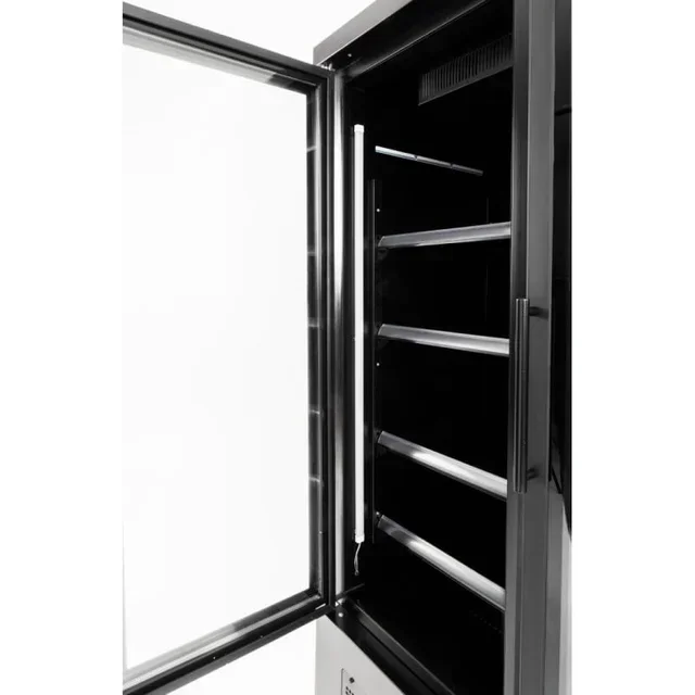 2-Door Refrigerated Display Case 744 Liters Positive Black
