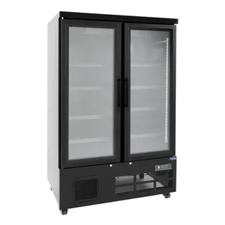 2-Door Refrigerated Display Case 744 Liters Positive Black