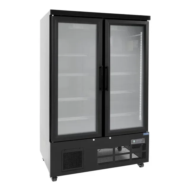 2-Door Refrigerated Display Case 744 Liters Positive Black