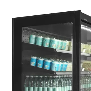 Black Double Door Upright Display Fridge 770L for Supermarket