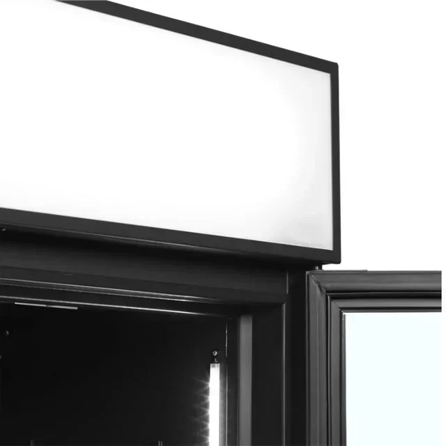 Black 2 Glass Door Positive Refrigerated Display Case 524 Liters