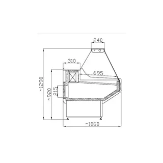 Vitrina Refrigerada Positiva Owen 1m² - Refrigeración Forzada