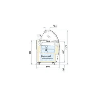 Vitrine Refrigerada 520 Litros - Ventilação Estática - Para Confeitaria e Sorveteria