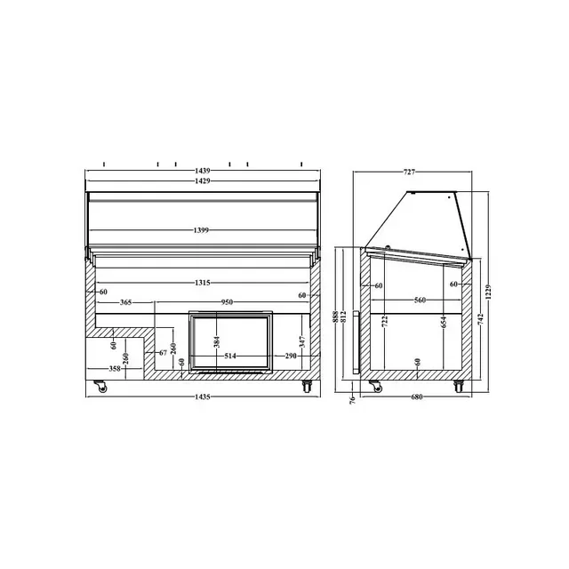 Vitrine Réfrigérée Positive - Statique - 10 x 5 Litres