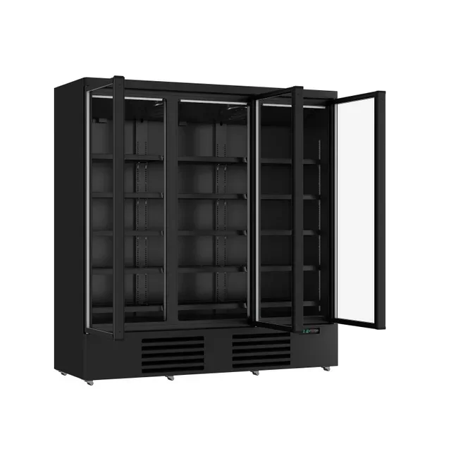 Vitrina Refrigerada Positiva Negra 3 Puertas – Capacidad 1530 Litros