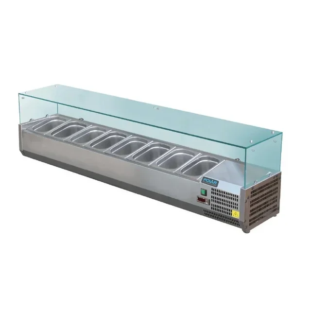 Vitrina Refrigerada para Ingredientes - 8 Cubetas Gastronorm 1/3