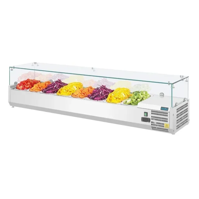 Vitrina Refrigerada para Ingredientes - 8 Cubetas Gastronorm 1/3