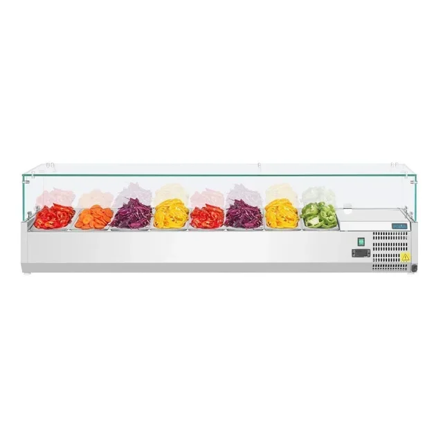 Vitrina Refrigerada para Ingredientes - 8 Cubetas Gastronorm 1/3