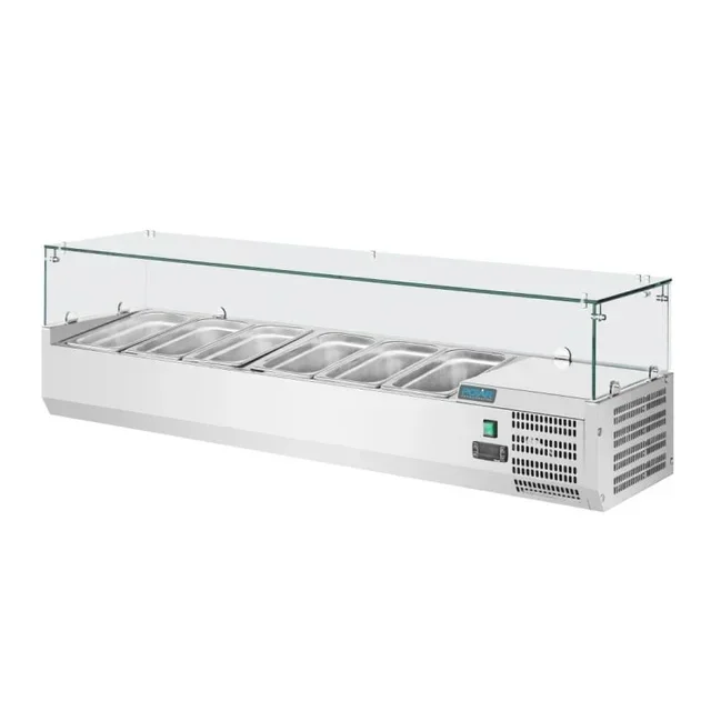 Vitrine Refrigerada para Ingredientes 5 Cubas GN 1/3 + 1 Cuba GN 1/2 - Gama G