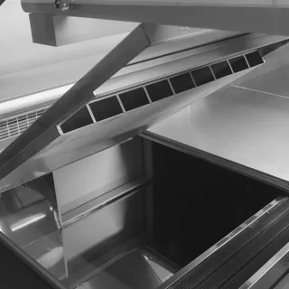 Refrigerated Service Display Case with Integrated Worktop - 489 Litres Capacity