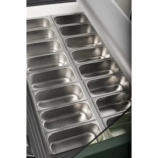 Professionelle Kühlvitrine - Statische Kühlung - 16 Behälter à 5 Liter