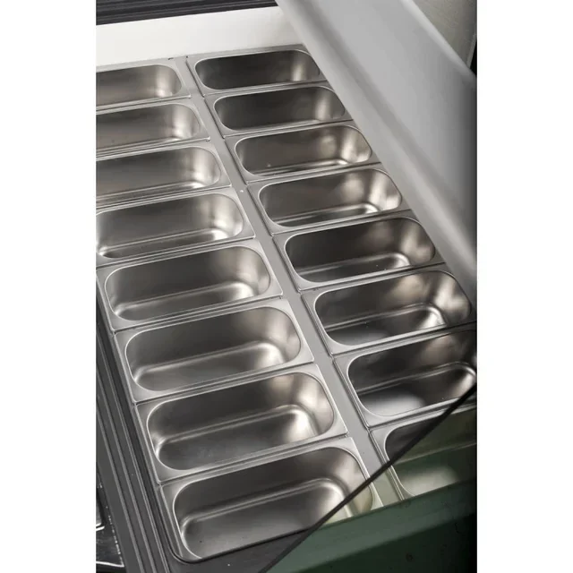 Professionelle Kühlvitrine - Statische Kühlung - 16 Behälter à 5 Liter