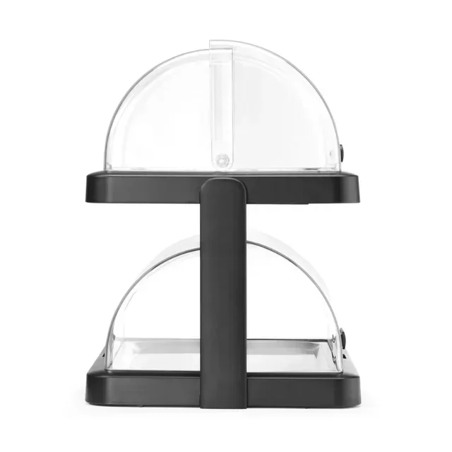 Vetrina Buffet UNIQ Coperchio Scorrevole 2 Ripiani Nero