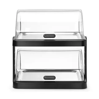 Vetrina Buffet UNIQ Coperchio Scorrevole 2 Ripiani Nero