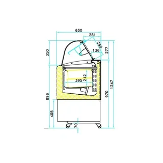 Forced Air Ventilated Refrigerated Display Case - 339 Liters Capacity - Glass Display