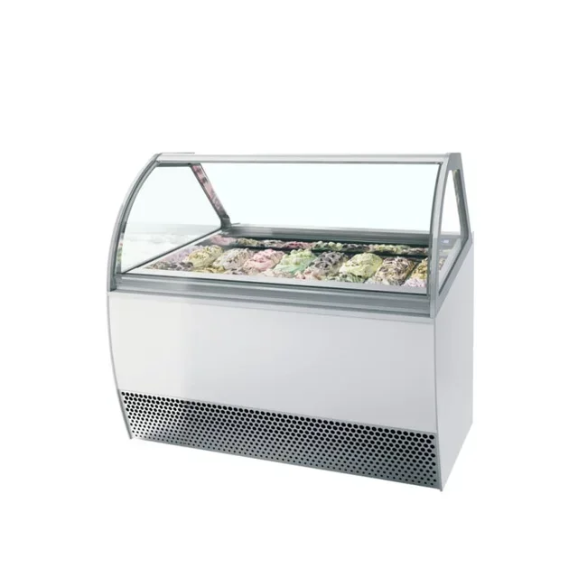 Ventilated Refrigerated Display Case 16x5L - Curved Front