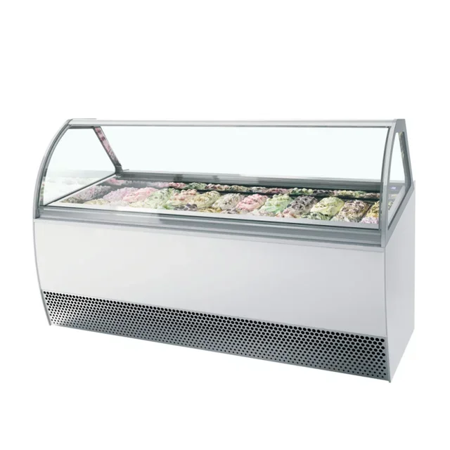 Refrigerated Display Case Ventilated Curved Front - 24 GN 1/3 Containers (5 L)
