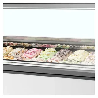 Ventilated Refrigerated Display Case 24 GN 1/3 Pans - Straight Front - 5 Liters